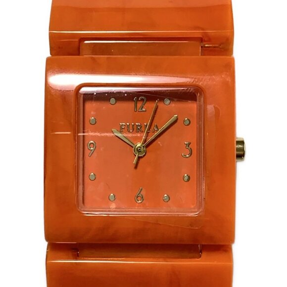 Auth FURLA - Unconfirmed Orange Gold Women's Wrist Watch - Picture 1 of 5